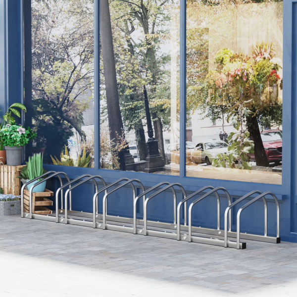 HOMCOM 6-Bike Parking Rack: Floor/Wall Mount, Detachable, Galvanized Steel DIY & Tools Free Shipping 7