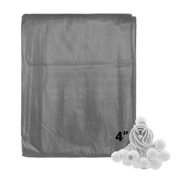 Grey L-Grade Tarpaulin with 20 x 4″ Bungee Balls (White) Home & Garden Free Shipping 5