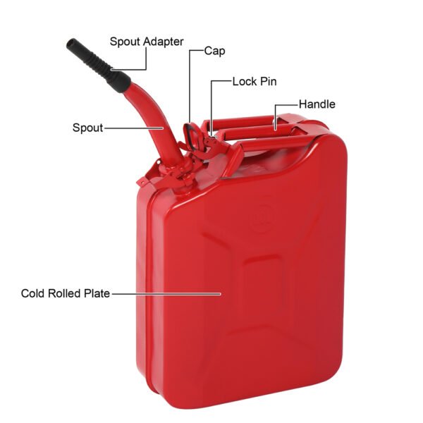 20L Fuel Can US Standard Cold-Rolled Plate Red with Oil Pipe Car & Caravan Free Shipping 11
