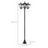 Outdoor Solar-Powered Garden Lamp Post IP44 Black 182.5 cm Garden Free Shipping 25