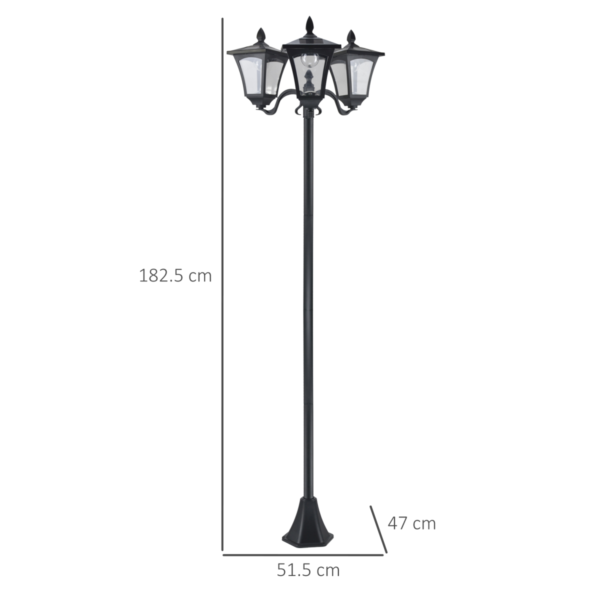 Outdoor Solar-Powered Garden Lamp Post IP44 Black 182.5 cm Garden Free Shipping 9