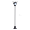 Solar Garden Post Lamp – Dimmable LED Bollard 1.2m Tall Black Garden Free Shipping 25
