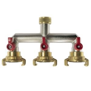 Three Way Tap Splitter Brass 3/4″ BSP with Geka Type Outlets Home & Garden Free Shipping