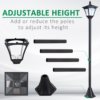 Solar Garden Post Lamp – Dimmable LED Bollard 1.2m Tall Black Garden Free Shipping 27