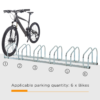 HOMCOM 6-Bike Parking Rack: Floor/Wall Mount, Detachable, Galvanized Steel DIY & Tools Free Shipping 27
