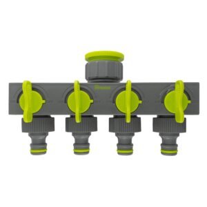 4-Way Splitter with Valves Lime Home & Garden Free Shipping