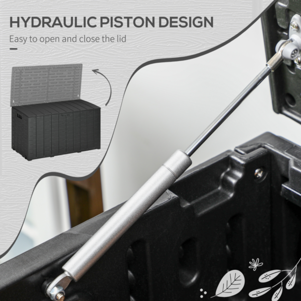 Garden Storage Box 366L Rolling Plastic Black Weatherproof Garden Free Shipping 13