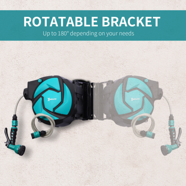 Hose Reel 10m Retractable Wall-Mount Garden Auto-Rewind Garden Free Shipping 15