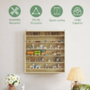 Wall Display Cabinet 7-Tier with Glass Doors, Oak Finish Home & Garden Free Shipping 31