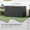 Garden Storage Box 366L Rolling Plastic Black Weatherproof Garden Free Shipping 35