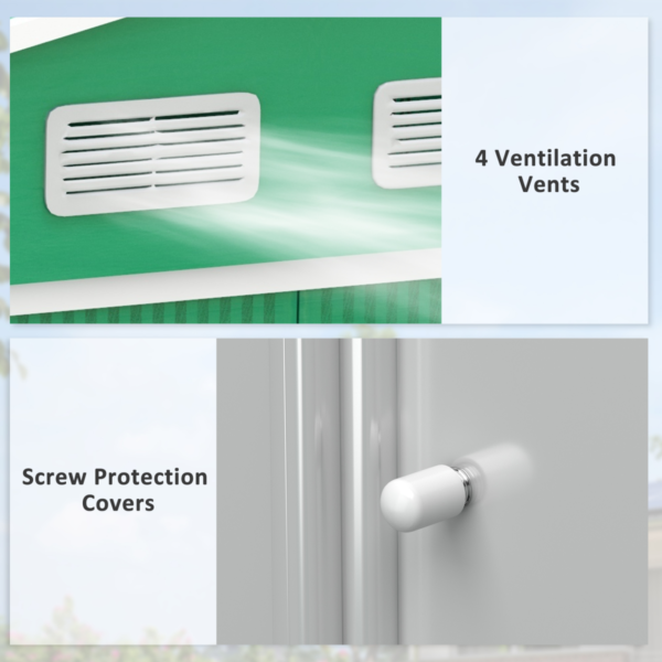 Metal Garden Shed 9×6 ft with Sliding Doors, Green Outdoor Use Garden Free Shipping 19