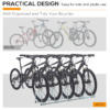 HOMCOM 5-Bike Locking Parking Rack – Floor & Wall Mount Stand DIY & Tools Free Shipping 35