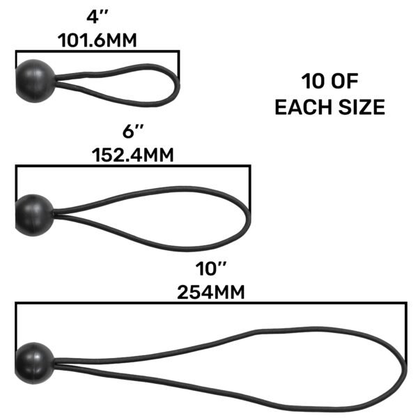 Bungee Ball Mix Black 4″ 6″ 10″ Pack of 30 Home & Garden Free Shipping 5