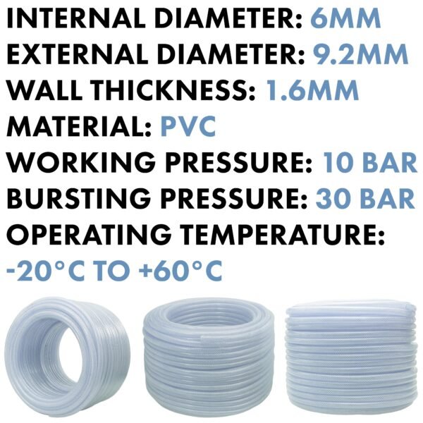 Clear Braided PVC Pipe 6mm*1.6mm Home & Garden Free Shipping 5