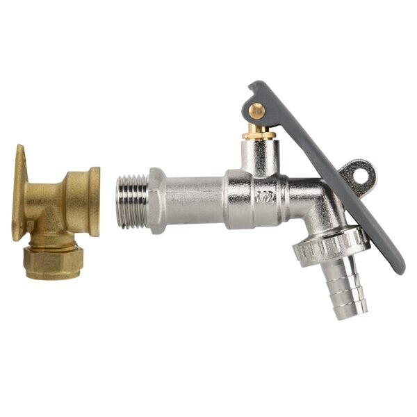 15mm Brass Wall Flange Kit with Lever Tap Hose Barb and Home & Garden Free Shipping 5