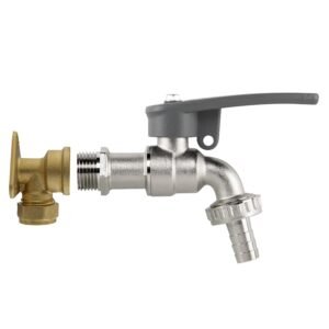 15mm Brass Wall Flange Kit with Lever Tap with Hose Barb and Home & Garden Free Shipping