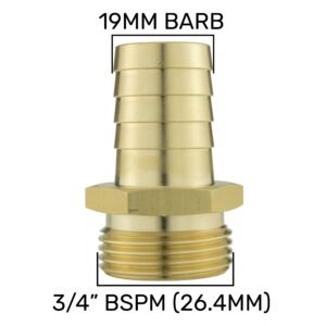 Brass Straight Joiner 19mm – 3/4″ BSPM Home & Garden Free Shipping