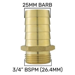Brass Straight Joiner 25mm – 3/4″ BSPM Home & Garden Free Shipping