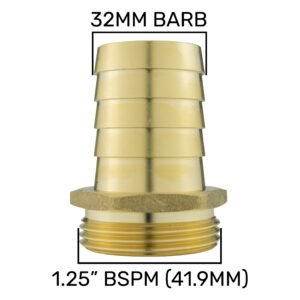 Brass Straight Joiner 32mm – 1.25″ BSPM Home & Garden Free Shipping