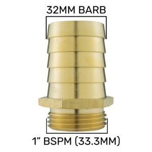 Brass Straight Joiner 32mm – 1″ BSPM Home & Garden Free Shipping