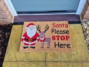 Doormat 60cm x 40cm – ‘Santa Please Stop Here’ Home & Garden Free Shipping