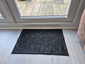 Rubber Doormat 60cm x 40cm – ‘Welcome’ (Flower) Home & Garden Free Shipping