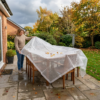 Clear extra heavy duty tarpaulin 1. 5m x 2m with 10m of 6mm bungee rope & 10 tarp clips (screw type) kit