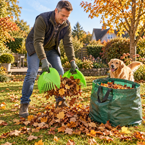 Leaf grab garden cleaning scoops, green – hand-held leaf grabber garden scoop uk