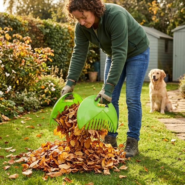 Leaf grab garden cleaning scoops, green – hand-held leaf grabber garden scoop uk