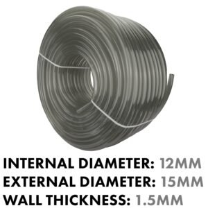 Grey Semi-Transparent PVC Pipe 12mm*15mm Home & Garden Free Shipping