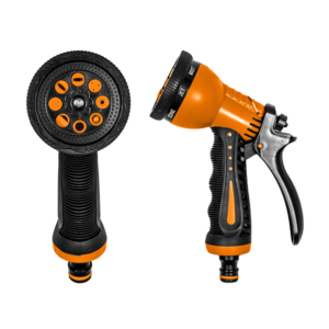 Hose Gun Water Sprayer 8-Pattern Adjustable Black Orange Home & Garden Free Shipping