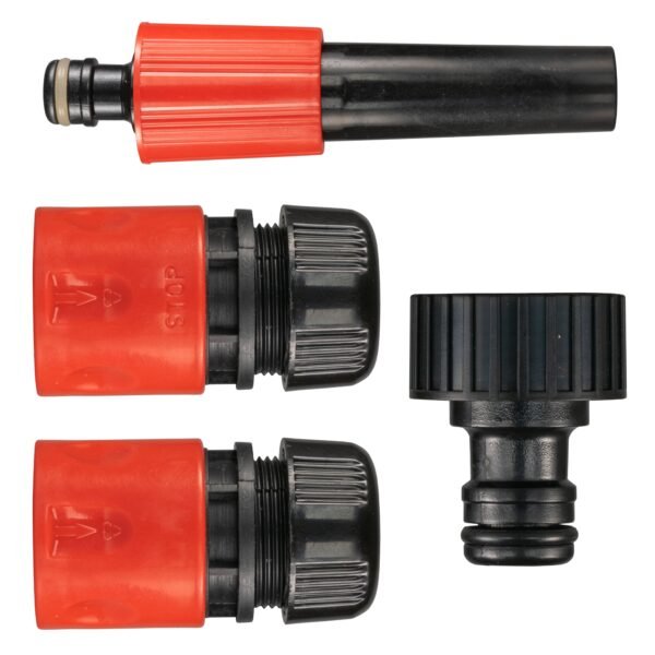 Hose Connectors Set With Nozzle Red/Black Home & Garden Free Shipping 5