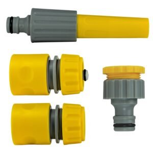 Hose Connectors Set With Nozzle Yellow Home & Garden Free Shipping