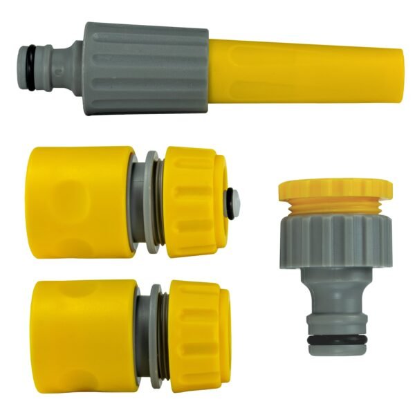 Hose Connectors Set With Nozzle Yellow Home & Garden Free Shipping 5