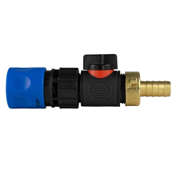 Hose Connector Blue with In-Line BSPM Valve and 13mm Brass Home & Garden Free Shipping 5