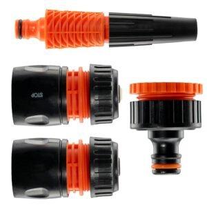 Hose Connectors Set With Nozzle Black/Orange Home & Garden Free Shipping