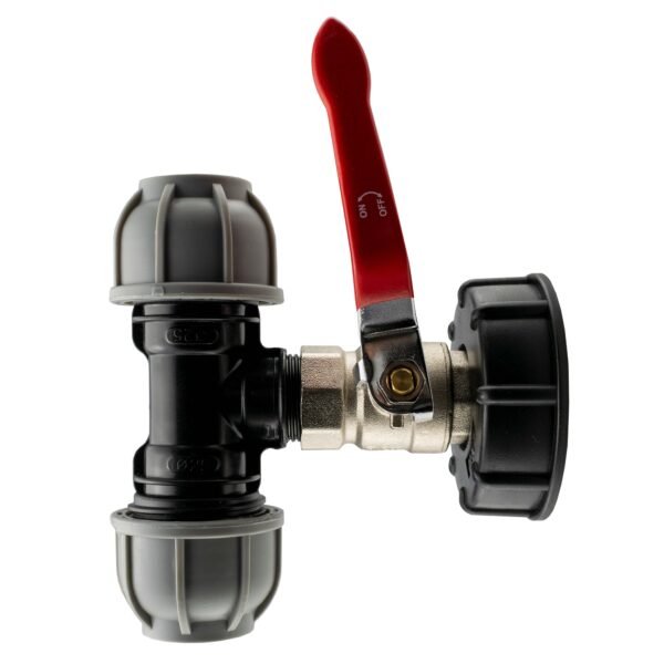 IBC 2” S60X6 Cap with Lever Valve and 20mm MDPE Tee Home & Garden Free Shipping 5
