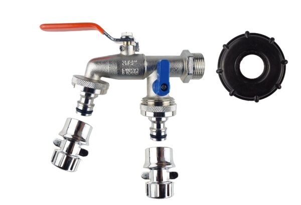 IBC 2” S60X6 Cap with Quick Connect Double Tap and Hose Home & Garden Free Shipping 5