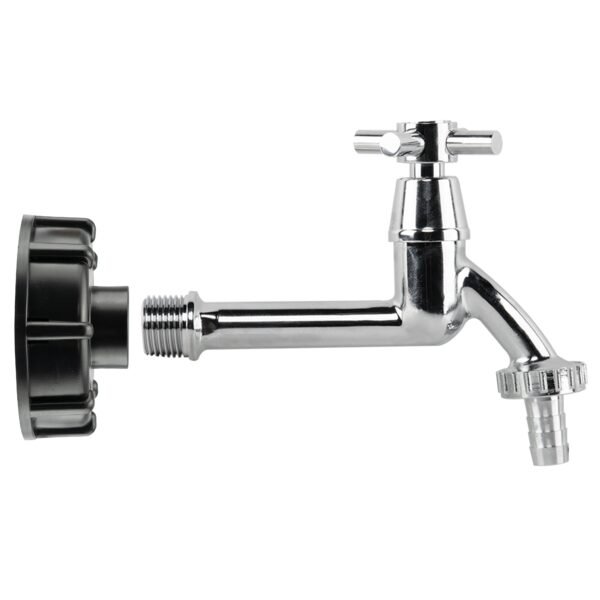 IBC 2″ S60X6 – 1/2″ BSP Cap with Extended Brass Chrome Tap Home & Garden Free Shipping 5