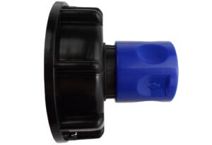 IBC 2” S60X6 Cap with ¾” BSP Threaded Hose Connector Blue Home & Garden Free Shipping