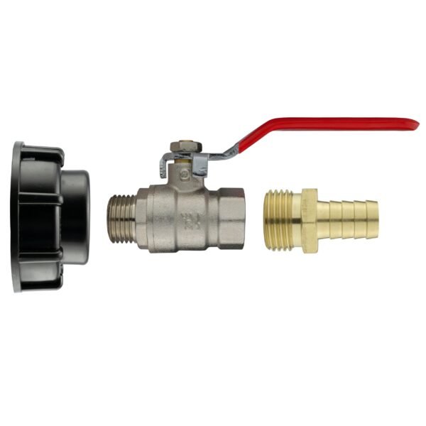 Ibc 2” s60x6 cap with lever valve and 13mm brass barb – heavy duty pipe & hose fitting uk ibc tanks fittings free shipping 5