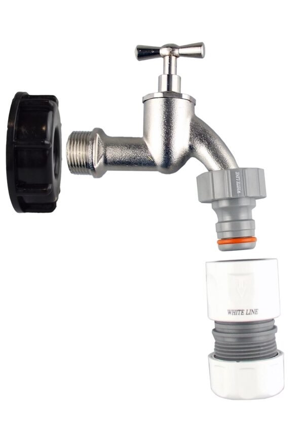 IBC 2” S60X6 Cap with Bib Tap and Max Flo Hose Connectors Home & Garden Free Shipping 5