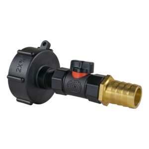 IBC 2” S60X6 Cap with In-Line BSPF Valve and 25mm Brass Barb Home & Garden Free Shipping
