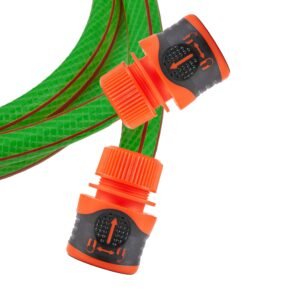 Premium Garden Hose Green with Orange Lock Connectors Home & Garden Free Shipping