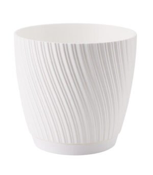 Mika Pot with Saucer 170mm White Home & Garden Free Shipping