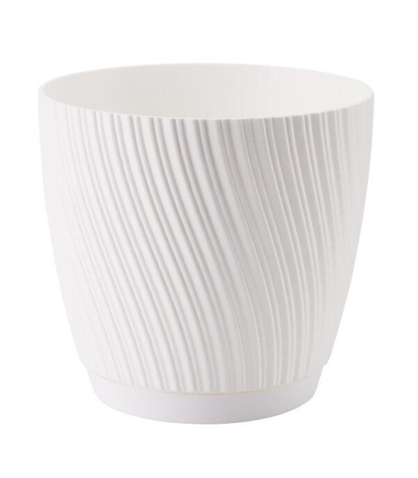 Mika Pot with Saucer 170mm White Home & Garden Free Shipping 5