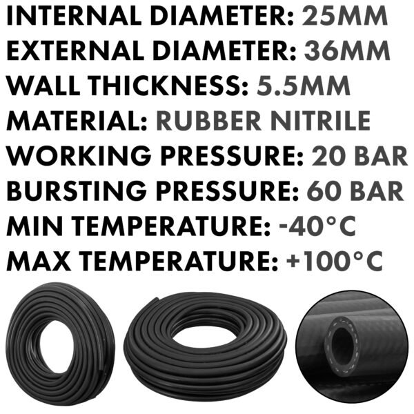 Rubber 25mm Braided Fuel, Oil Hose SAE J30 R6 Home & Garden Free Shipping 5