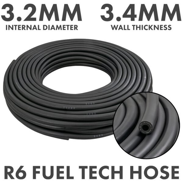 Rubber 3.2mm Braided Fuel, Oil Hose SAE J30 R6 Home & Garden Free Shipping 5