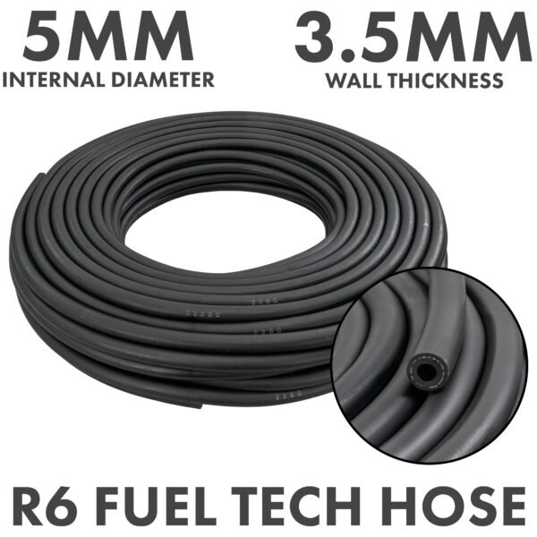 Rubber 5mm Braided Fuel, Oil Hose SAE J30 R6 Home & Garden Free Shipping 5