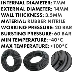 Rubber 7mm Braided Fuel, Oil Hose SAE J30 R6 Home & Garden Free Shipping